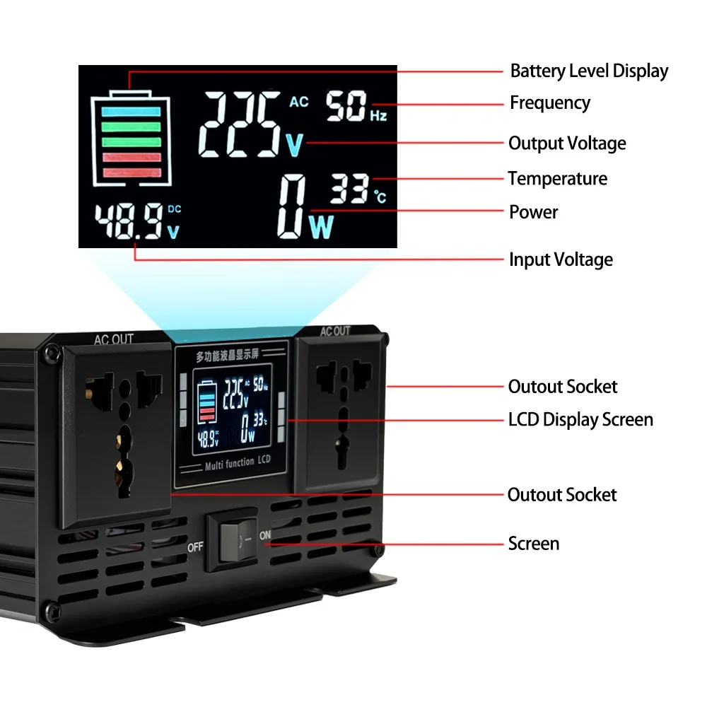 Pure Sine Wave Inverter DC 12v - Pure Sine Wave Inverter 5000W 48V 220V recension och pris